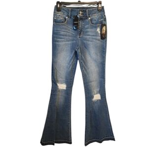 NWT Bebe Distressed Flare Jeans- 28
